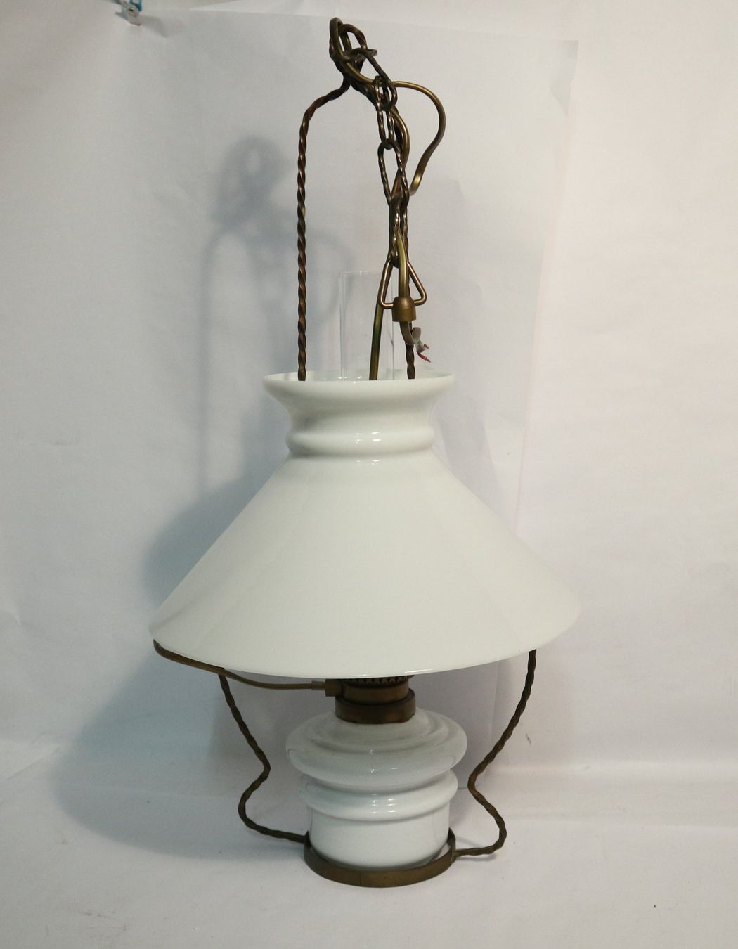 Lampade: Vintage Opal Glas Hängelampe Lampe Leuchte – Usato da Eschenbach SG venduto da Astalavista 3