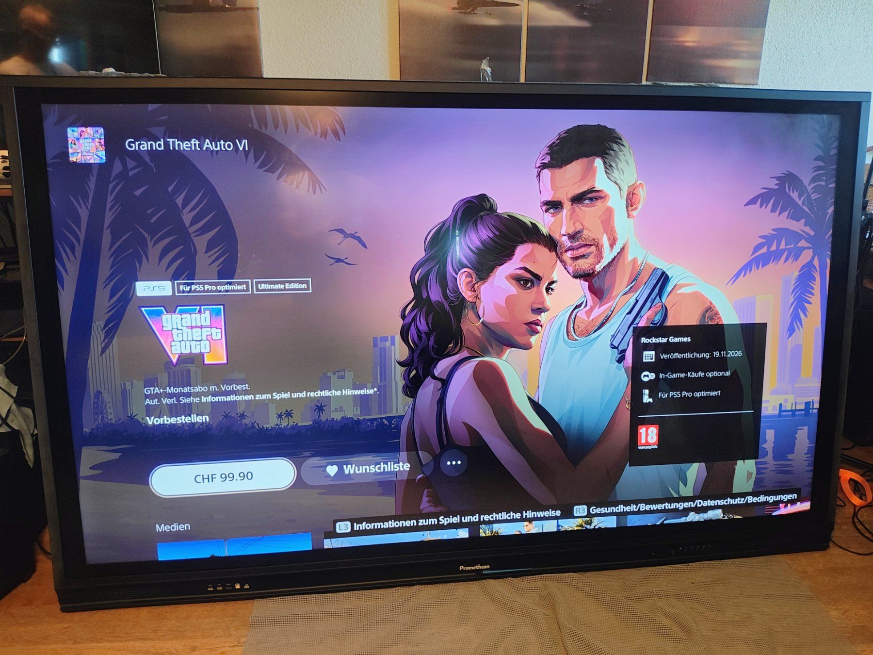 Ecrans: Gigantischer Screen 4K - Gaming/Streaming/Office/Whiteboard – D'occasion à Dürnten par edumental