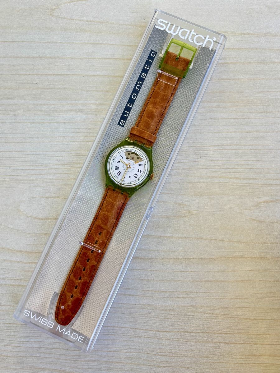 Swatch Orologi: Swatch Automatic Uhr grün transparent mit Box 1991 – Nuovo (secondo la descrizione) da Grenchen venduto da chththl 1
