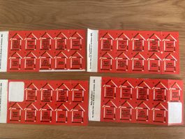 4 Bögen BfB Brandverhütung Vintage Aufkleber Schweiz