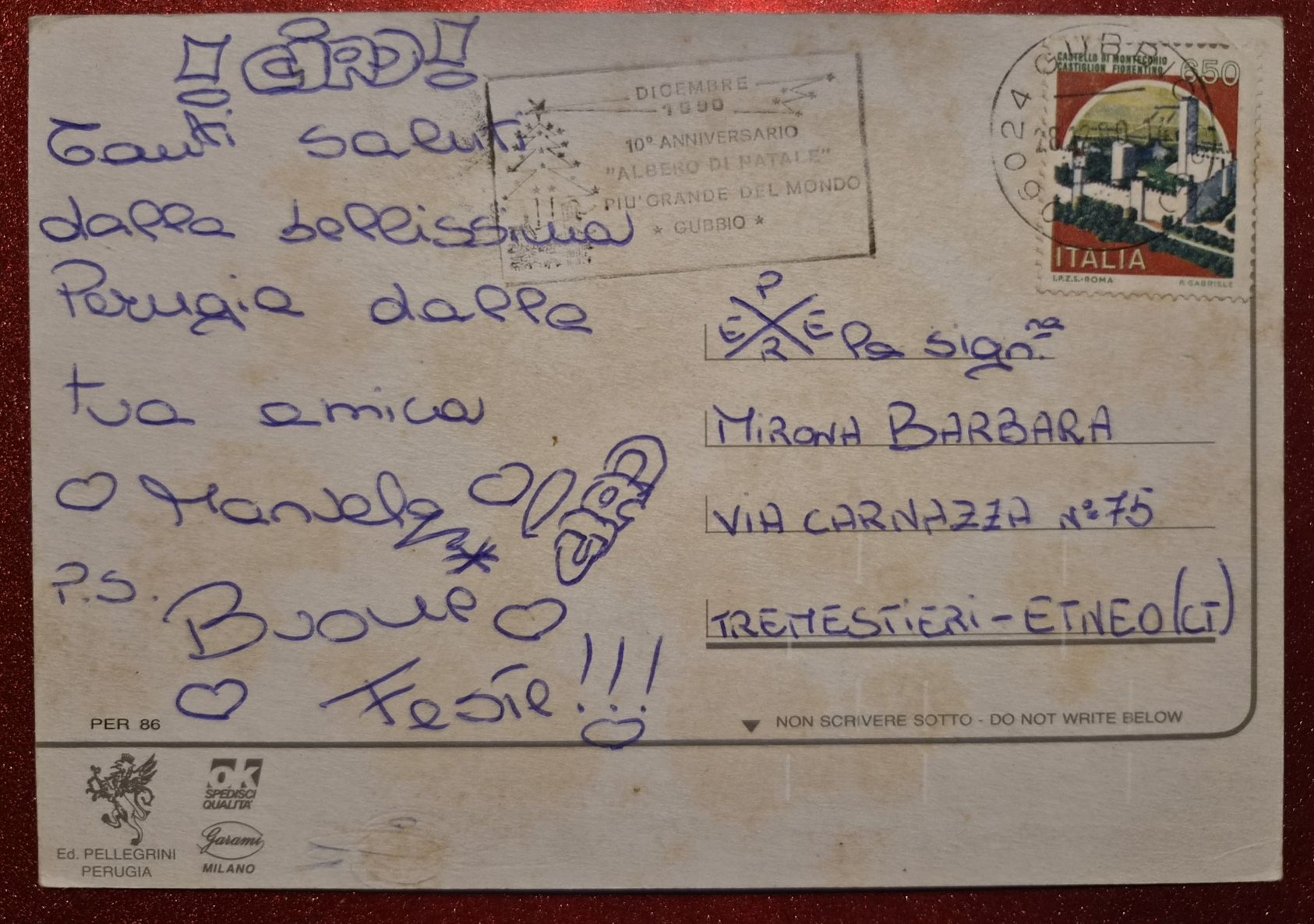 Ansichtskarten: Perugia Italien 1980 – Gebraucht aus Melchnau von Arthurius 1