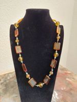 Kette Gablonz, Glassteine, div. Brauntöne, VINTAGE