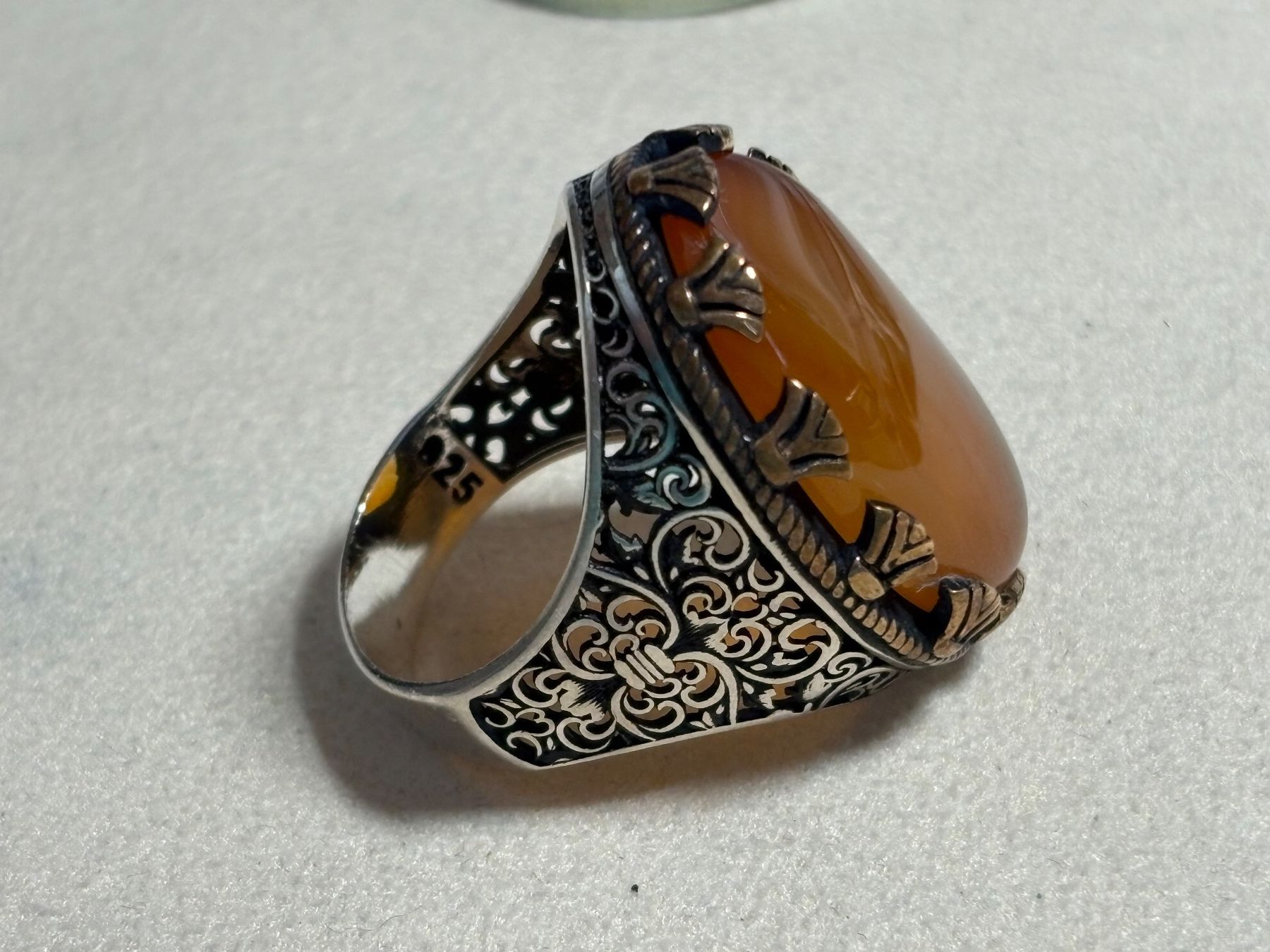 Ringe: Silberring 925, mit gelben Achat, Grösse 26 – Gebraucht aus St. Peterzell von verena40 4
