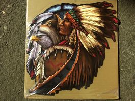 Indianer Wolf Adler federn usa Indian