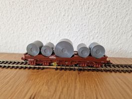 SNCB Schwerlastwagen mit Rollen H0