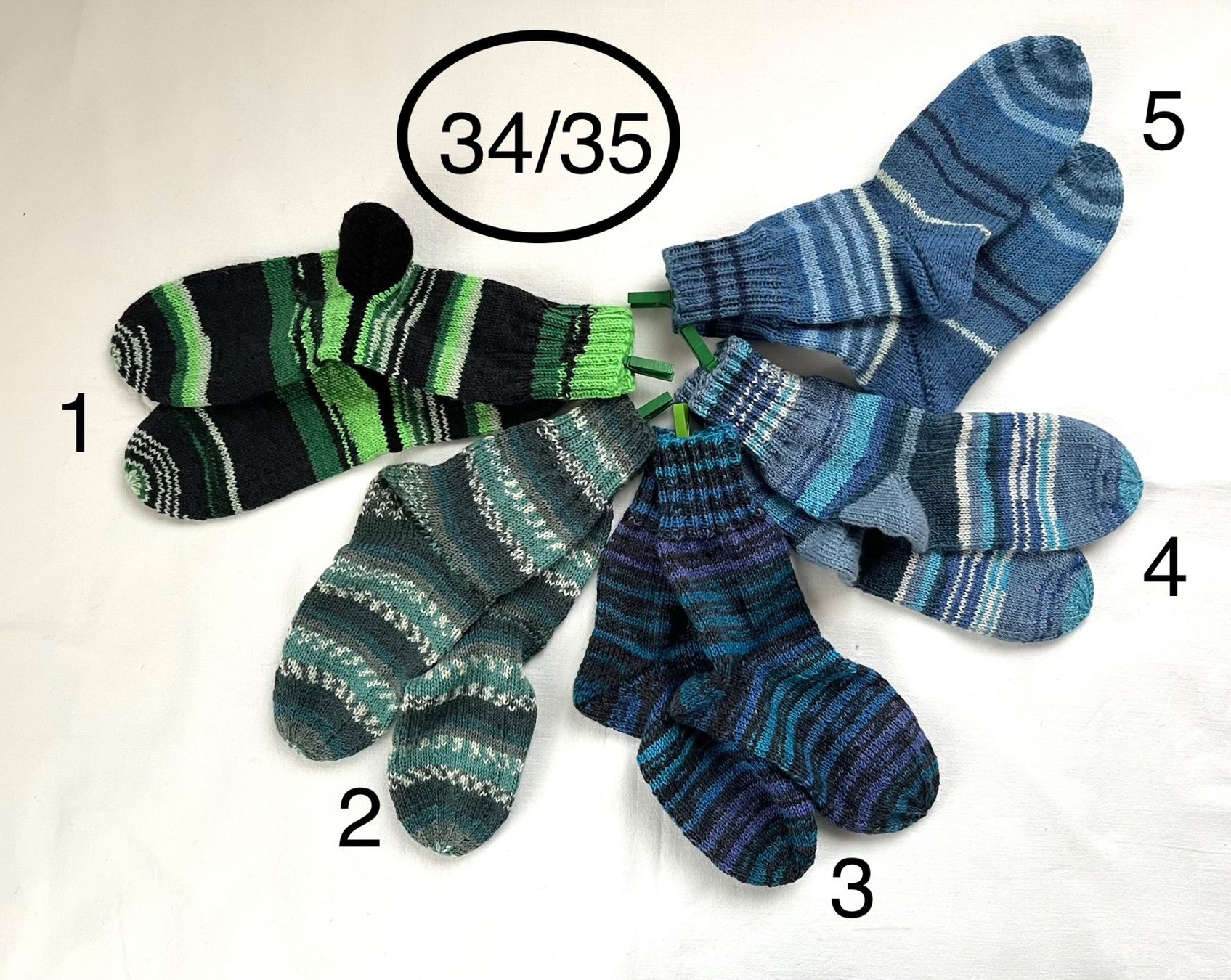 Calze: handgestrickte Wollsocken, 34/35 – Nuovo e nell'imballaggio originale da Engelburg venduto da rautibus