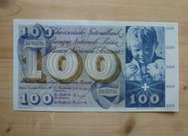 Schweiz ++ 100 Franken 25. Oktober 1956, ungebraucht
