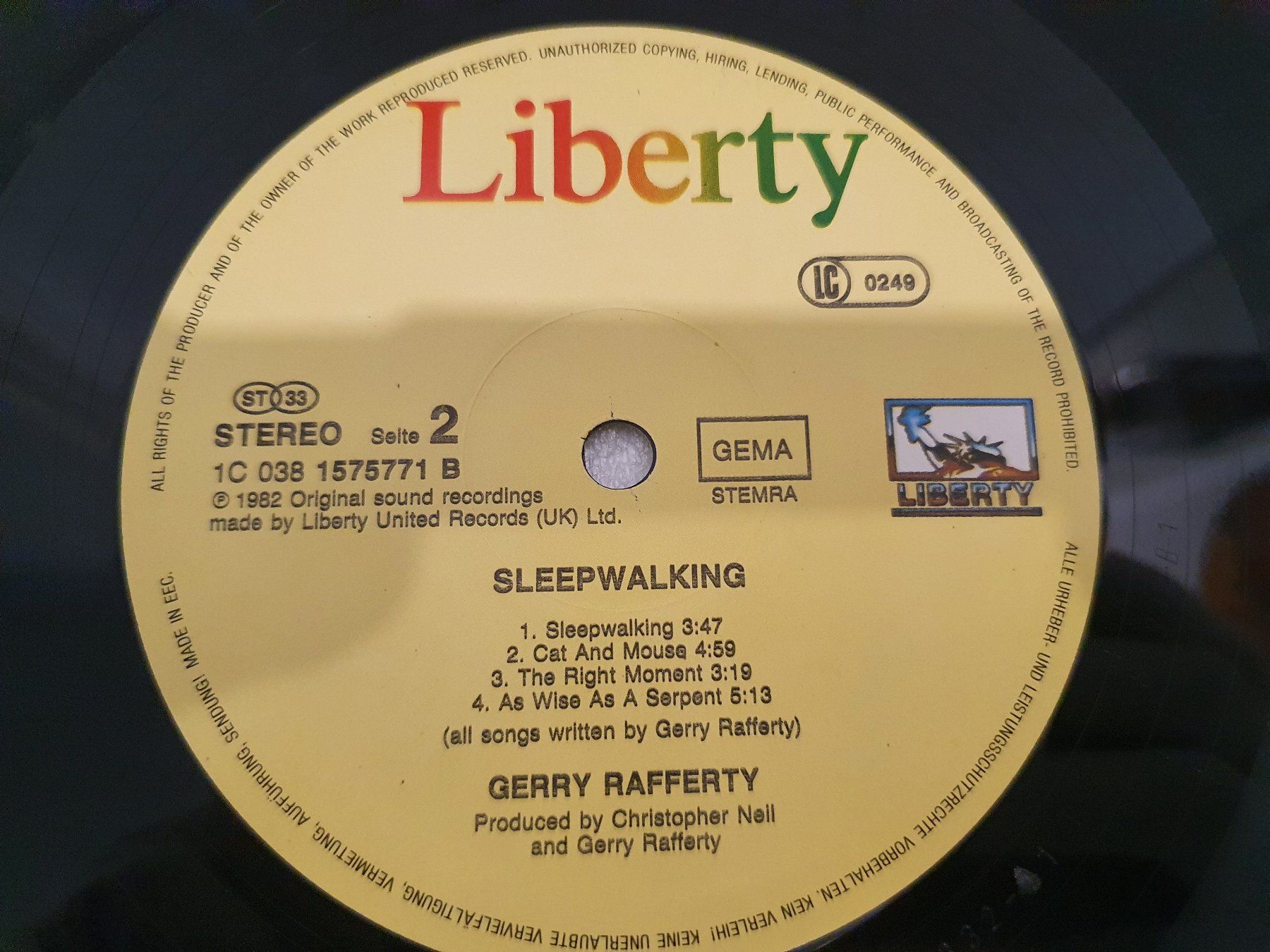 Dischi in vinile: Gerry Rafferty – Sleepwalking – Usato da Uster venduto da Vinyl-Leidenschaft 9