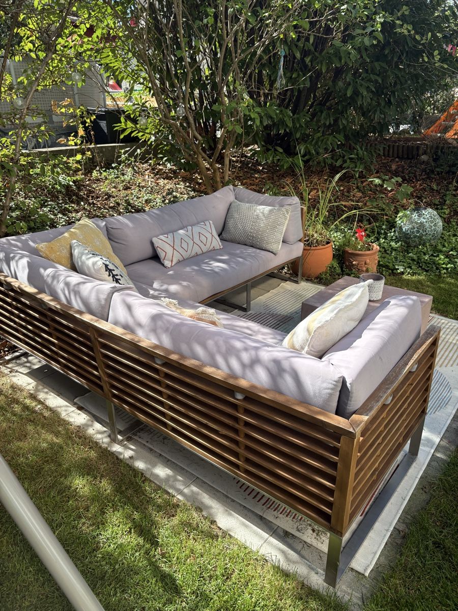 Divani: Gartenlounge Ecksofa Holz und Metall hellgrau gebraucht – Usato da Ehrendingen venduto da ronnym 2