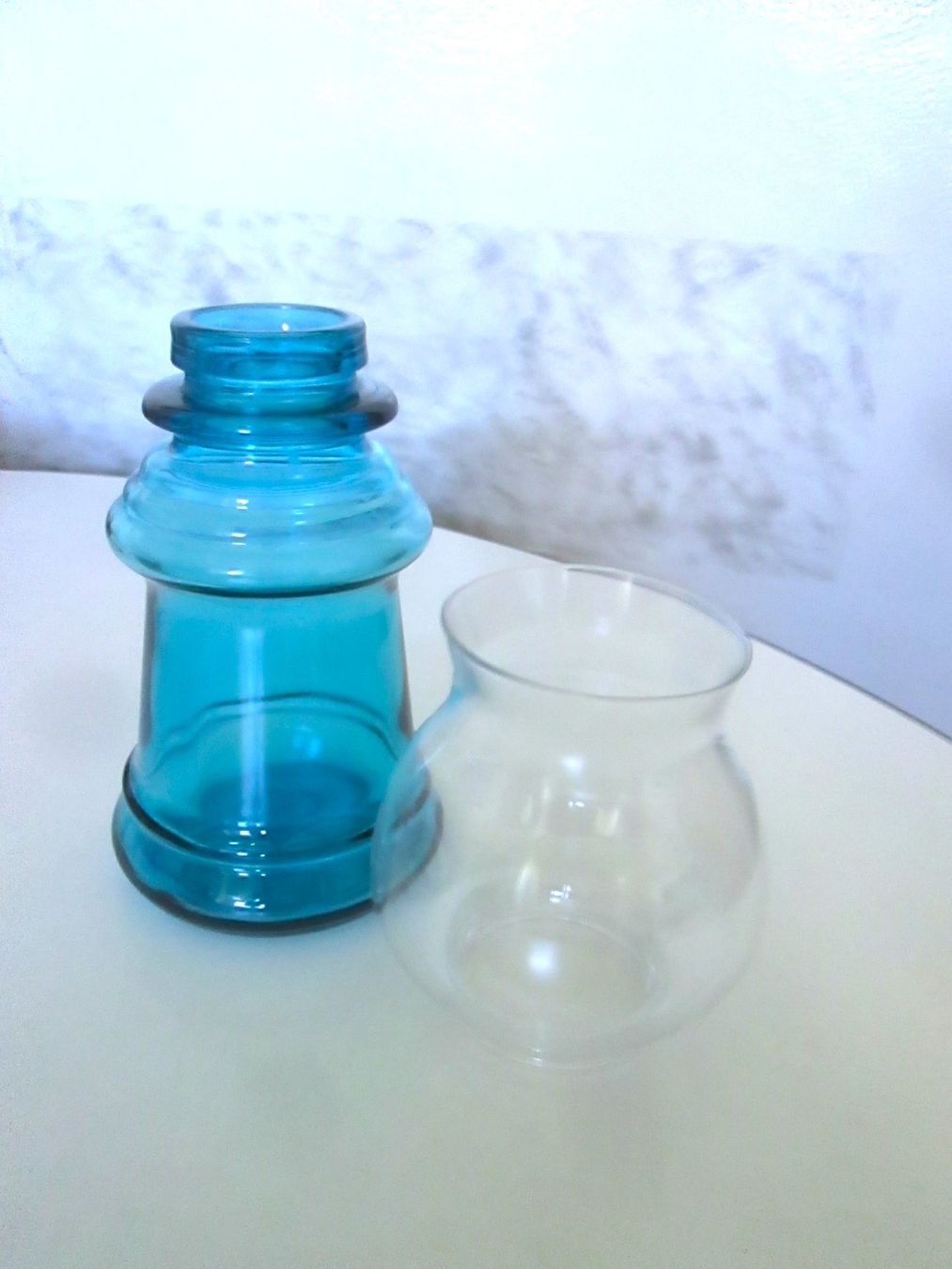 Portacandele: Vintage-Glas-Kerzenhalter – Usato da Sementina venduto da babucia