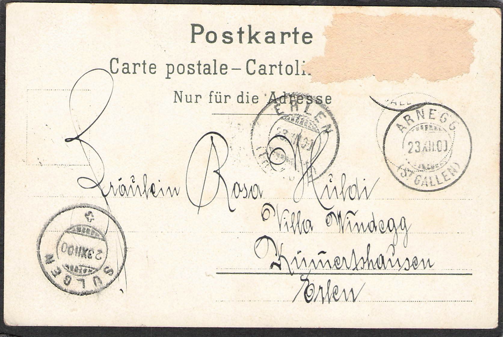Cartoline postali: ^Schaffhausen , Rheinfall , 1900 – Usato da Reichenburg venduto da Pipo-67 1