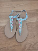 Sommer Sandale türkis mit Perlen, Gr. 37 - top Zustand!