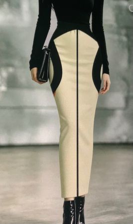 Chic Maxi Gonna in contrasto-tgM/L-nuovo stile per autunno