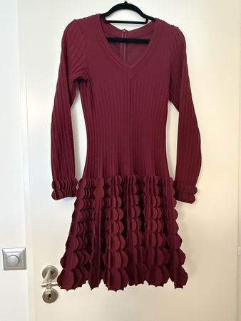 Fabuleuse Robe Alaïa bordeaux en laine