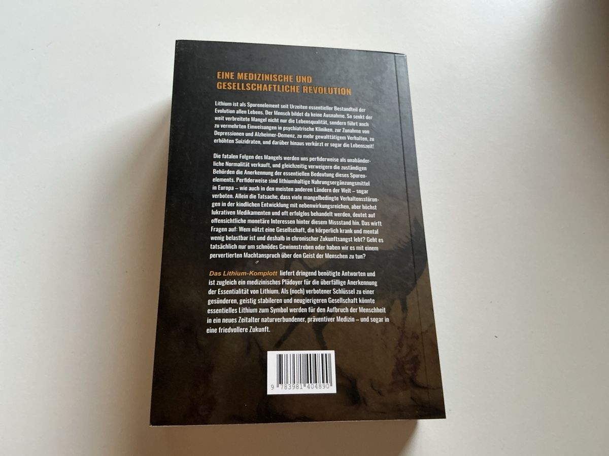Libri: Buch "Das Lithium-Komplott" von Dr. med. Michael Nehls – Nuovo (secondo la descrizione) da Volketswil venduto da Scoobi500 1