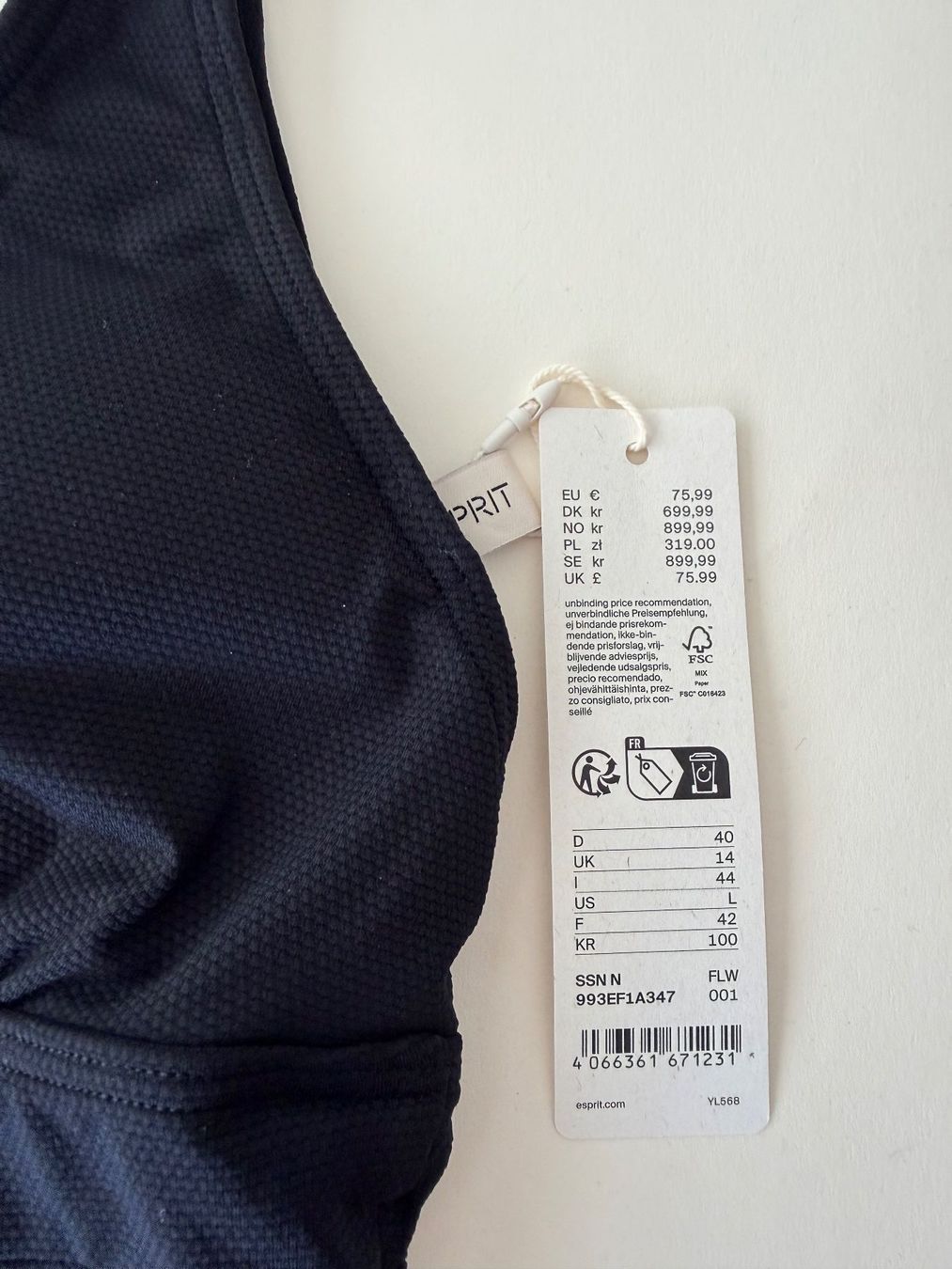 Esprit Costumi da bagno & Bikini: ESPRIT, Badekleid, Grösse 40, Farbe Schwarz – Nuovo e nell'imballaggio originale da Rudolfstetten venduto da gst_g7xl 5