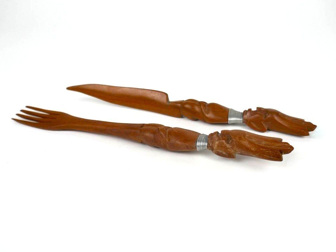 Bestecksets: Geschnitzte Holzgabel und -messer – Gebraucht aus Urtenen-Schönbühl von Restwert_Schoenbuehl 3