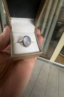 Regenbogen Mondstein Ring, Gr.57, Handarbeit