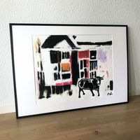 Andermatt Kuh Cow Expressionismus Kunst Bild Modern Art