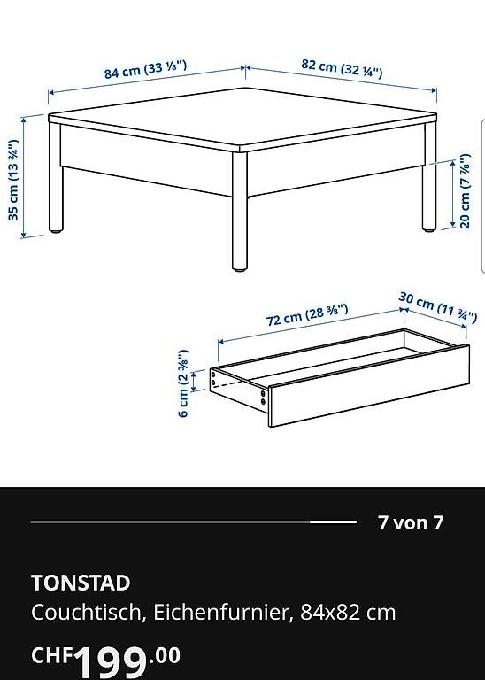 Ikea Tavoli: TONSTAD Couchtisch 84×82 cm – Nuovo (secondo la descrizione) da Luzern venduto da vii_ndd9 1