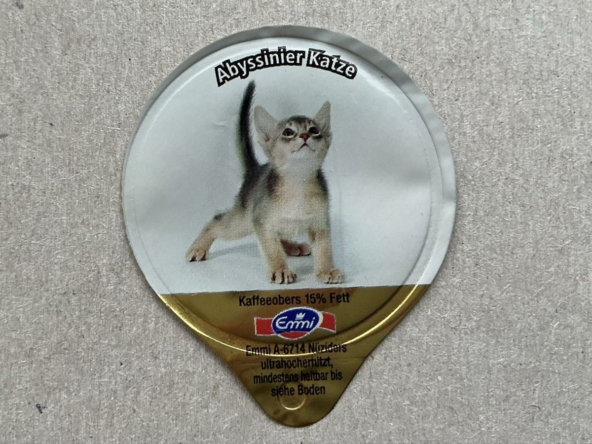 Kaffeerahmdeckel: A-81 A - Katzen, Gastro – Gebraucht aus Allschwil von gewuerznelke