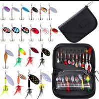 16 teiliges Spinner, Blinker, Köderset. inkl Etui