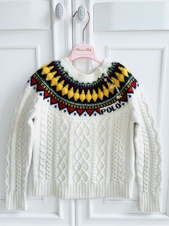 Ralph Lauren girls sweater pullover wool blend 7 Y