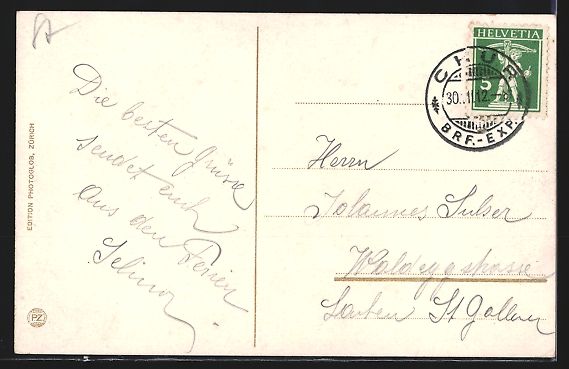 Cartoline postali: Chur, Blick über Kirche auf die Alpen – Usato da Berlin venduto da bartko-reher 1