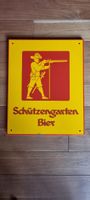 Schild Schützengarten Bier Werbeschild Metall gelb rot