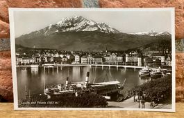 Luzern mit Pilatus & alter Bahnhof  - Dampfschiffe