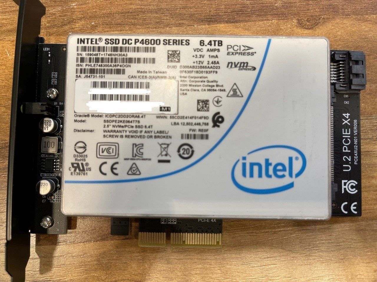 Intel Dischi rigidi: 6.4 SSD HD mit U2 PCIE X 4 Adapter – Usato da Zürich venduto da Drwatson
