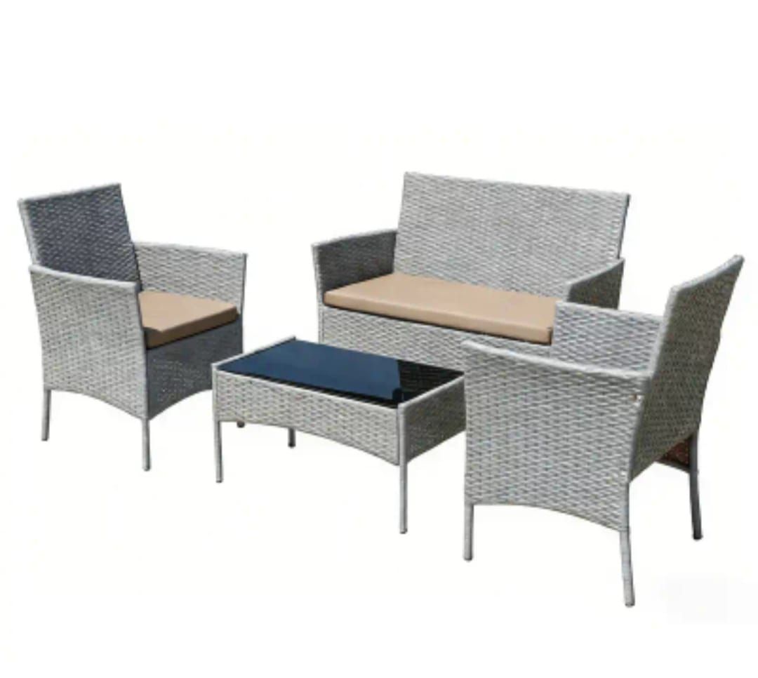 Tischset: Neues Rattan-Lounge Set Farbe: Grau – Neu und originalverpackt aus Hochdorf von b1.p