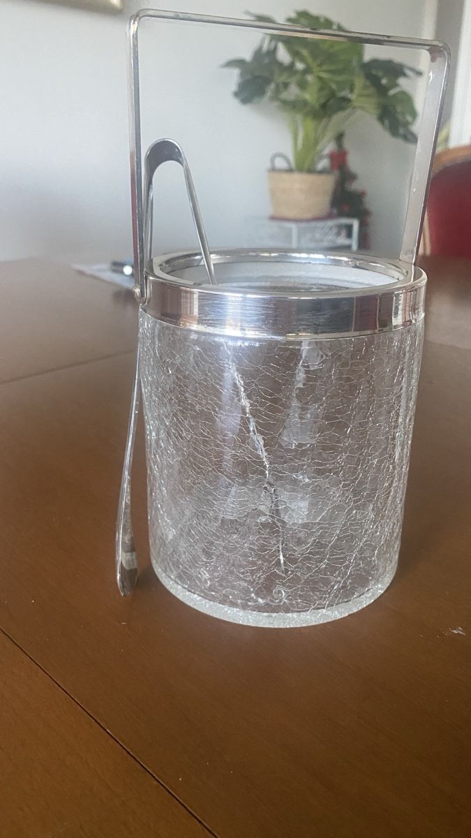Contenitori & Simili: Eiswürfelbehälter mit Eiszange, Krakelee-Optik, Vintage – Usato da luzern venduto da bar_5gtr 4
