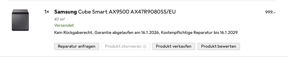 Purificatori d'aria: Samsung Cube Smart AX9500 Luftreiniger – Usato da Kehrsatz venduto da luna_44 4