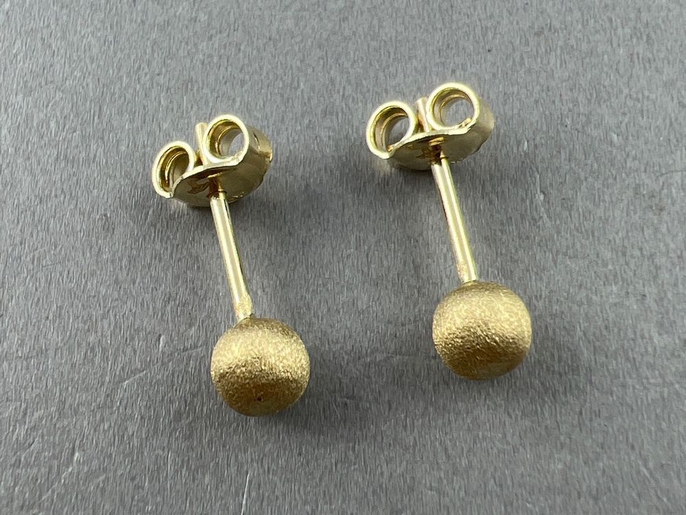 585 ECHT GOLD *** Ohrstecker Ohrringe Mit Malachit Kugel, 6