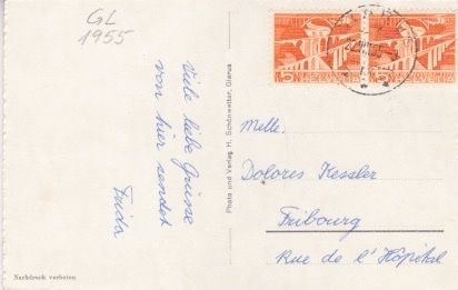 Cartoline postali: Altes Postauto auf Klausenstrasse. 1955 – Usato da Schlieren venduto da Rapaelli 1