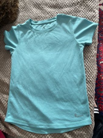 Mädchen Sport T-Shirt Gr. 152 Türkis Fitness Top Lauf