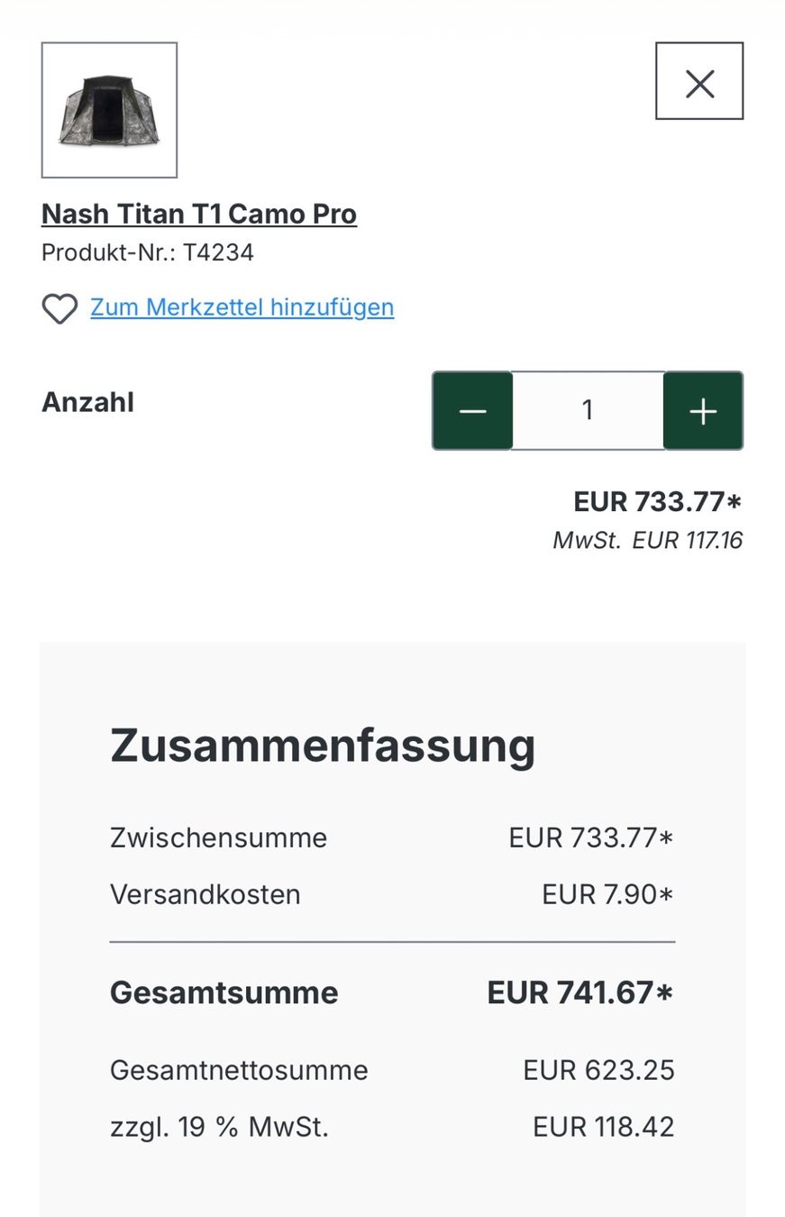 Zelte: Nash Camo Titan T1 Zelt – Gebraucht aus Trimbach von duri.. 4