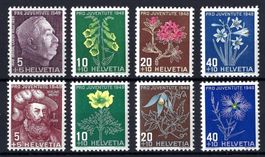 Pro Juventute 1948-1949 Katalog-Nr. J125-J132, postfrisch **