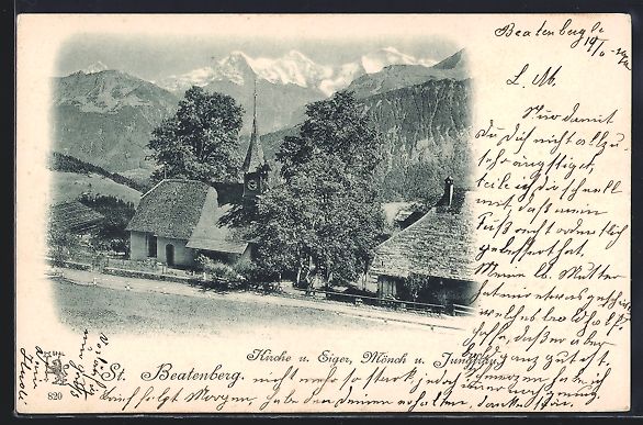 Cartoline postali: St. Beatenberg, Kirche, Eiger, Mönch un – Usato da Berlin venduto da bartko-reher