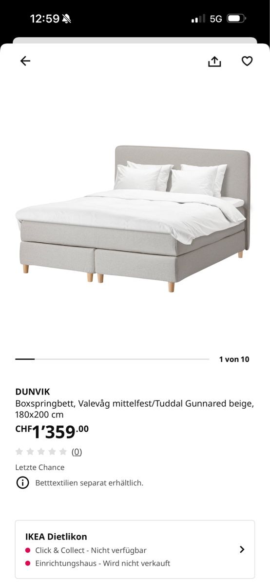 Betten: IKEA Boxspringbett | Dunvik 180x200 inkl. Matratze & Topper – Gebraucht aus Jona von siin.aa 3