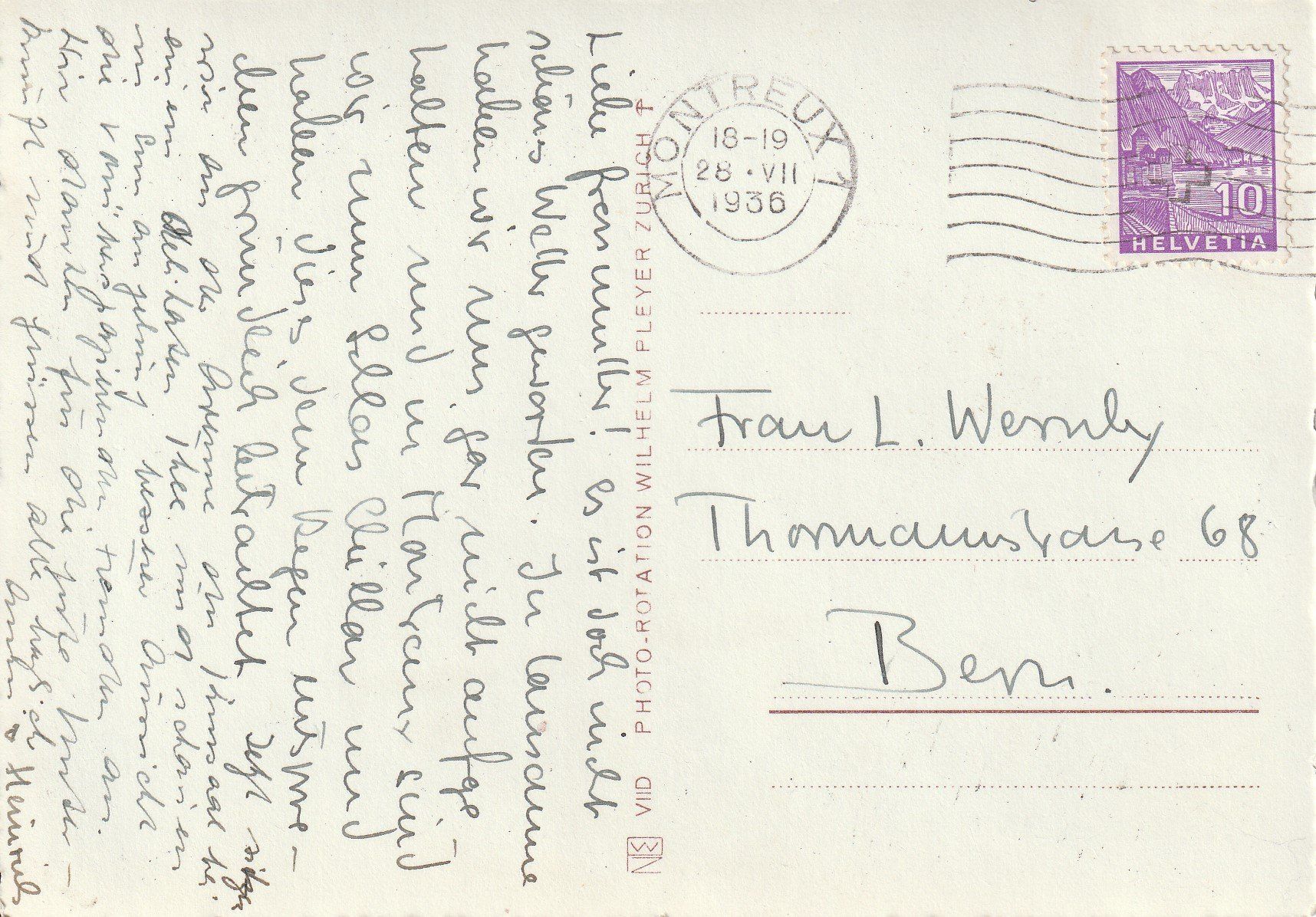 Ansichtskarten: AK Château de Chillon - gel. 28.7.1936 – Gebraucht aus Fribourg von schnalla92 1