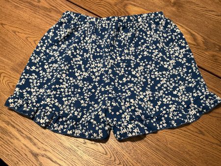 Sommer Shorts Damen Gr.S blau mit Blumenmuster Rüschen