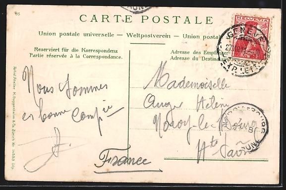 Cartoline postali: AK Genève, Ortsansicht mit Briefmarken – Usato da Berlin venduto da bartko-reher 1