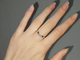 Damen Ring 800 mit Zirkonia Steinen, Grösse 17