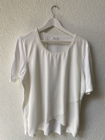 Gerry Weber Weiss/Crème T-Shirt Gr L/XL schöner Layer-Look, 