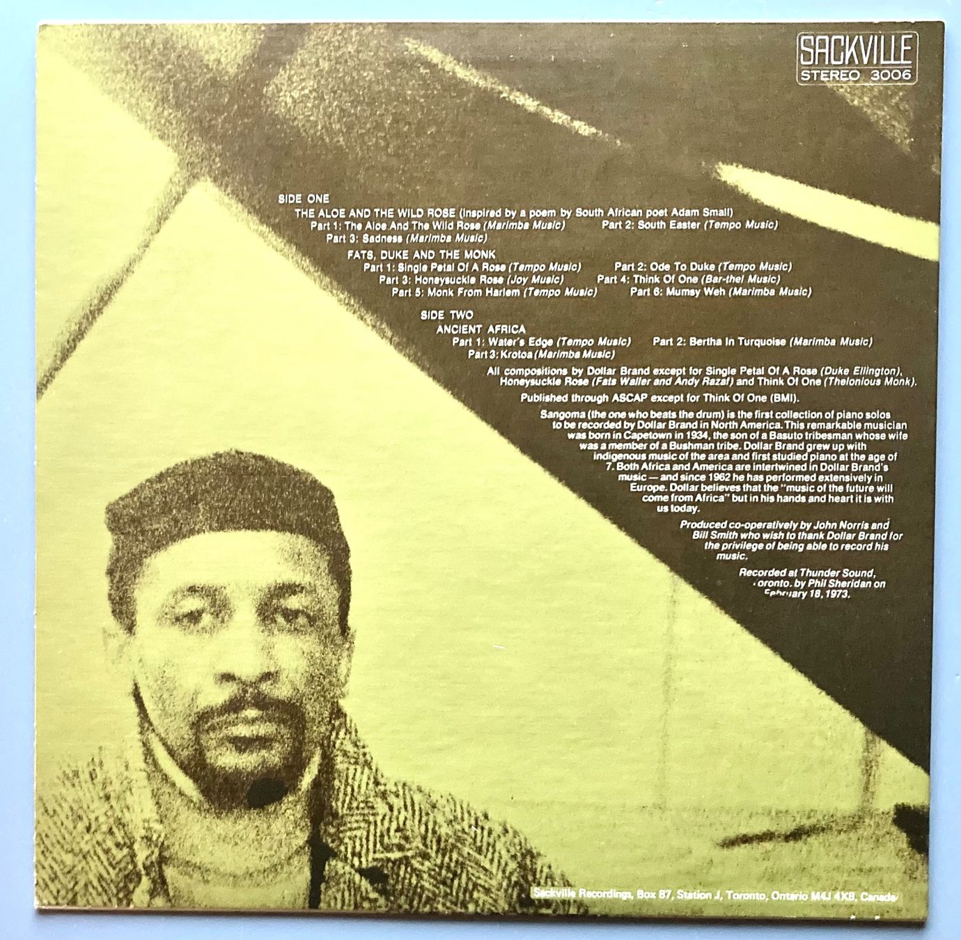 Schallplatten: DOLLAR BRAND - SANGOMA – Gebraucht aus Poliez-Pittet von Newtown-Records 1