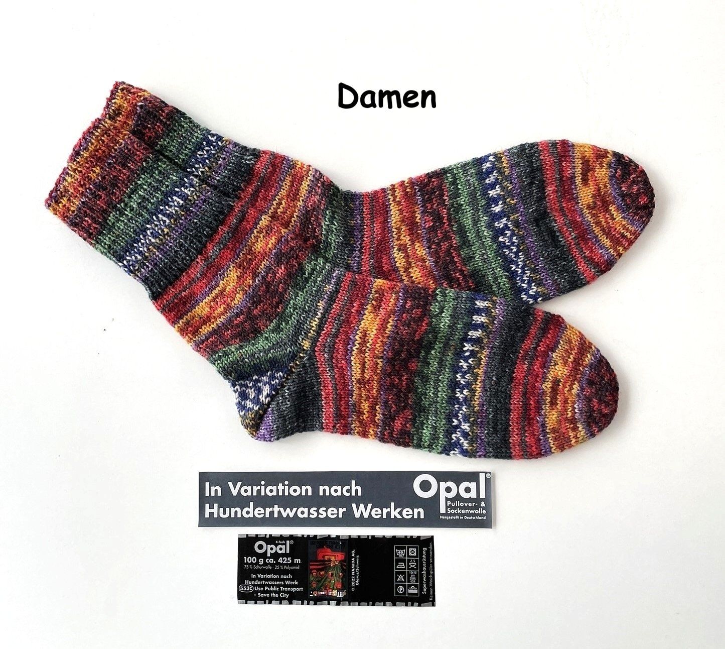 Calze: Handgestrickte "Hundertwasser" Socken verschiedene Grössen – Nuovo e nell'imballaggio originale da Täuffelen venduto da sohalt 3