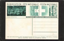 Bundesfeierkarte 1933 , Nr. 58o Splügen , Steinbock