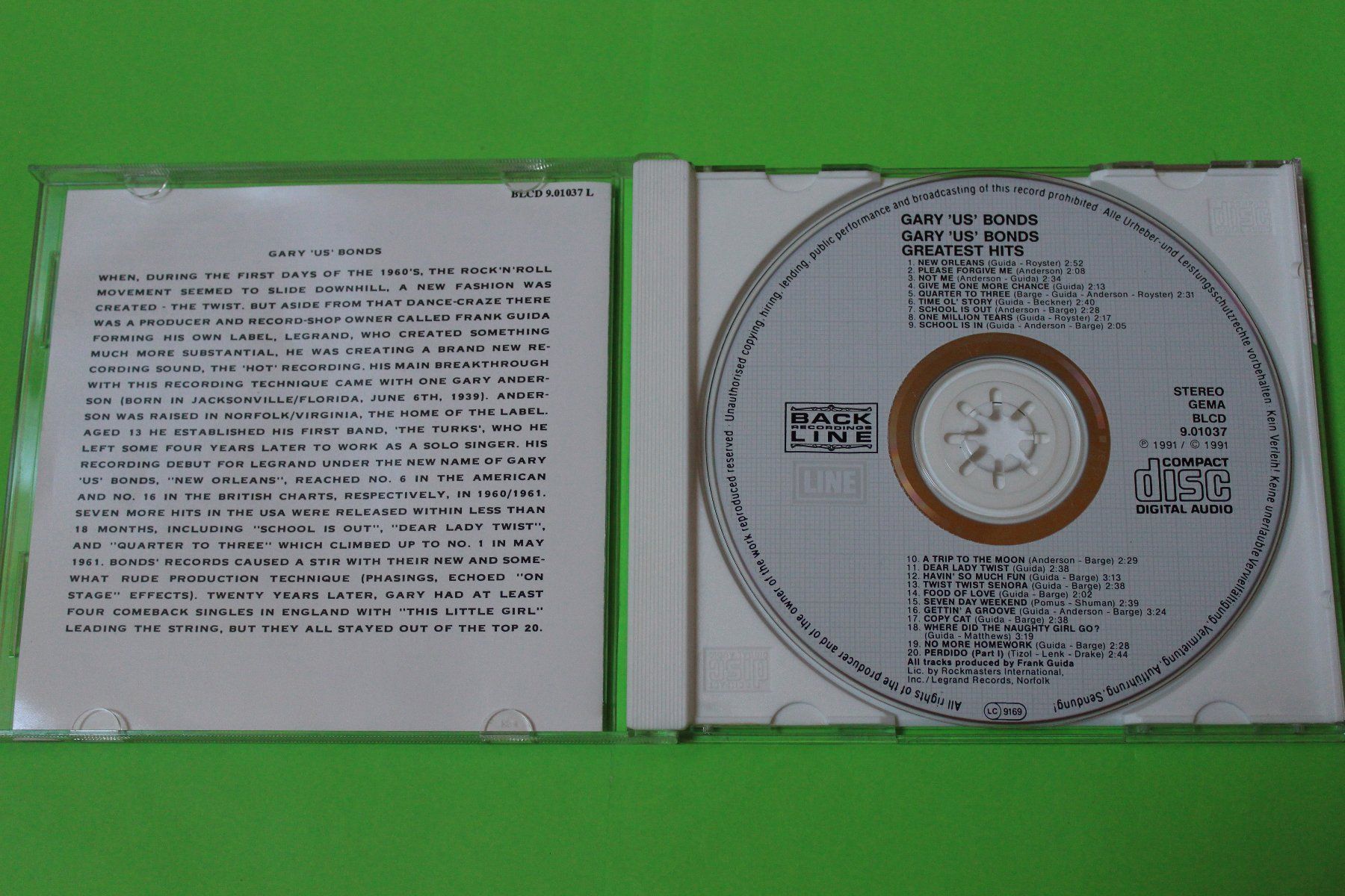 CD: GARY U.S. BONDS - 20 GREATEST HITS CD – Usato da Tübach venduto da JamesStone 3